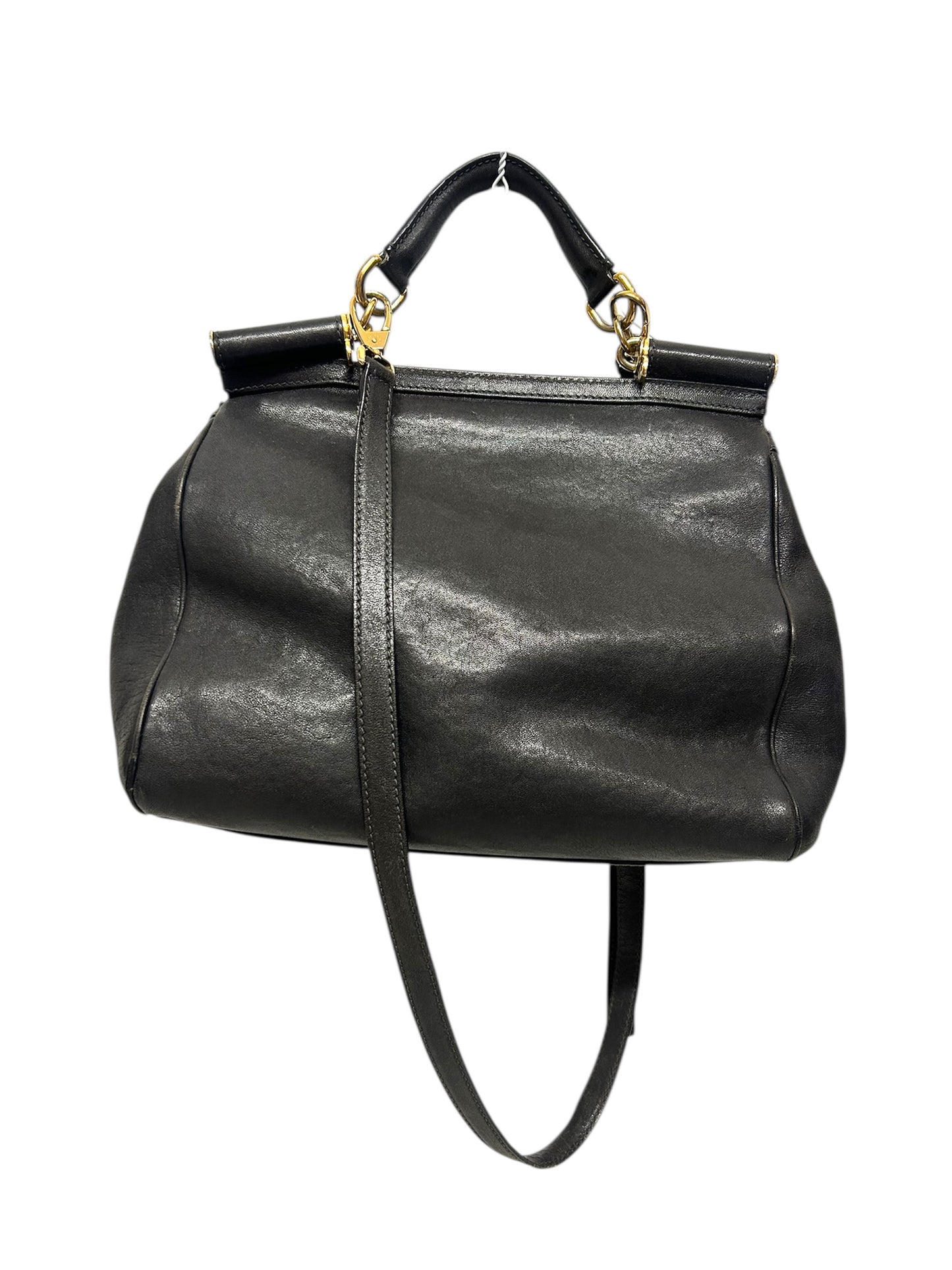 Dolce & Gabbana Borsa a mano grande Miss Sicily in pelle nera