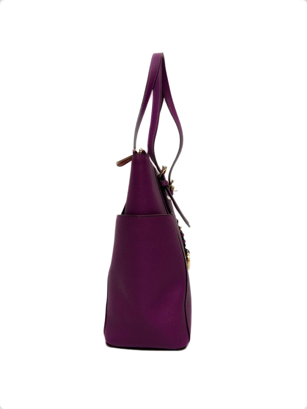 MICHAEL Michael Kors
Borsa Jet Set con cerniera superiore in pelle Saffiano viola