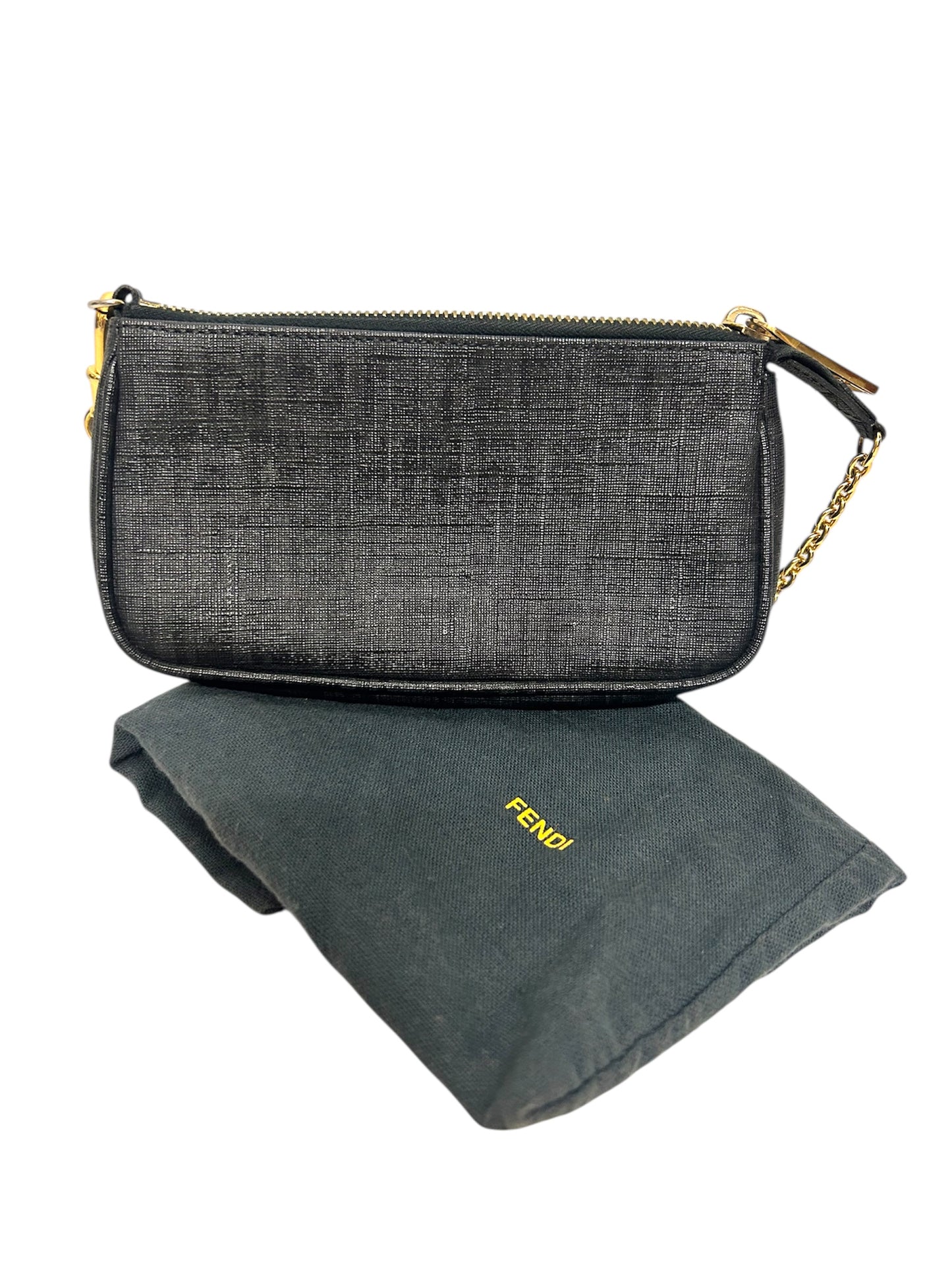 FENDI Borsa Baguette Monogram nero