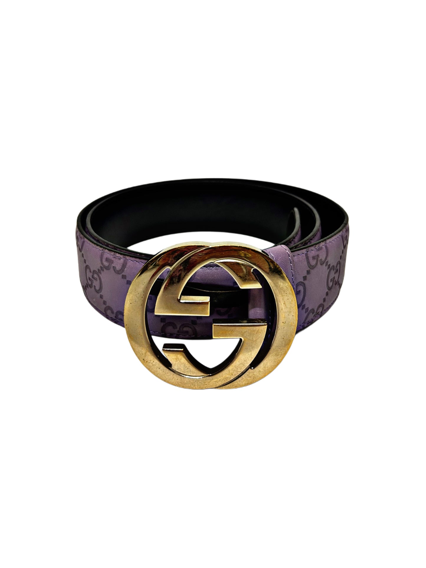GUCCI Cintura Interlocking Viola logata