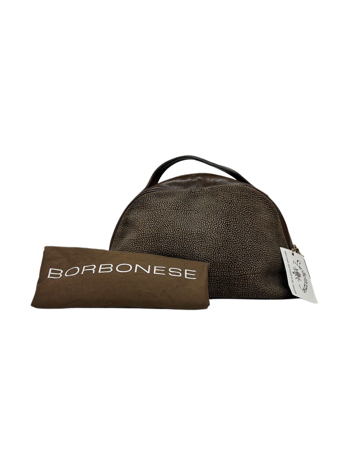 BORBONESE Borsa Redwall pelle scamosciata