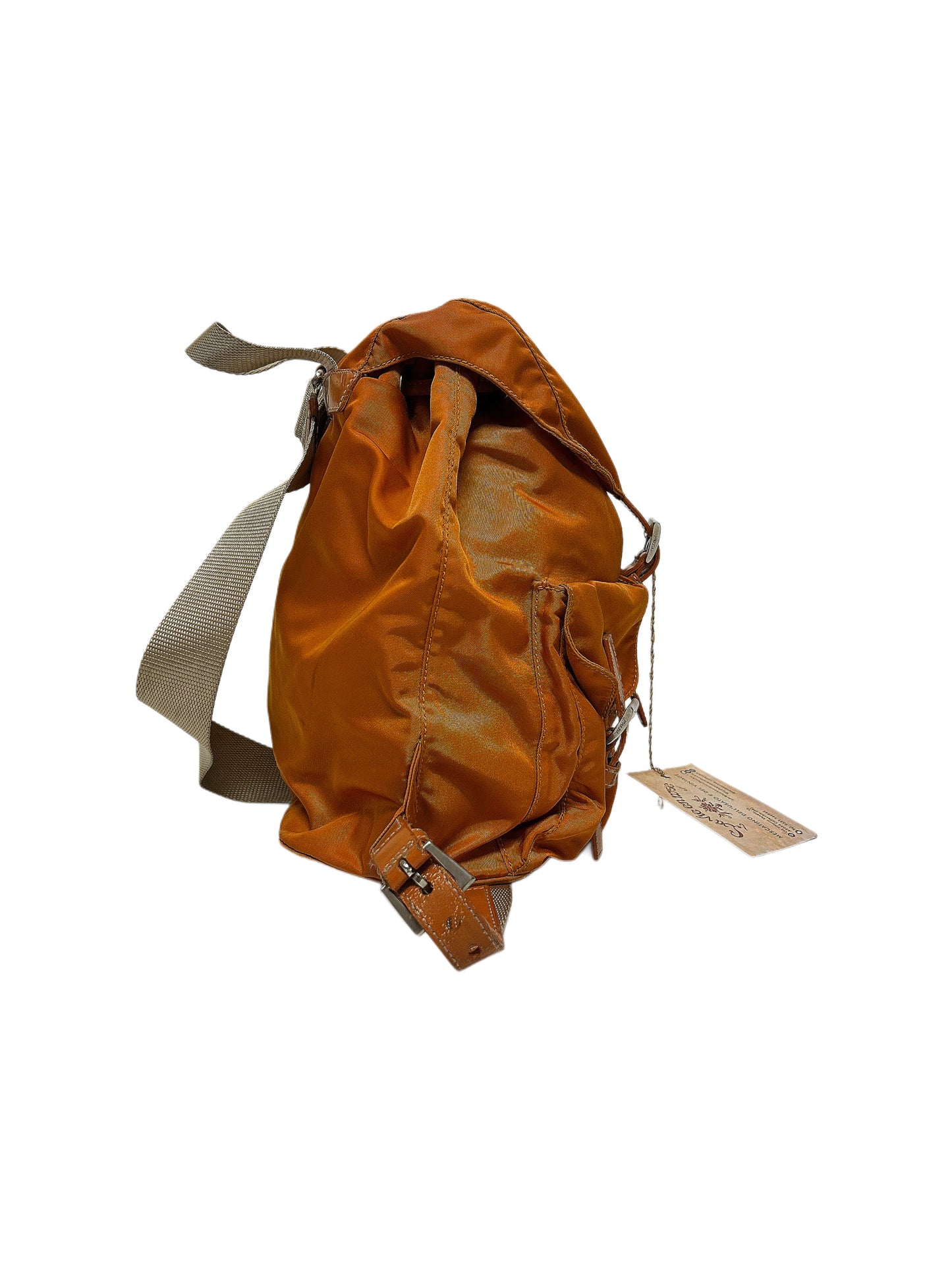 PRADA Zaino Tessuto Nylon Vela Ambra