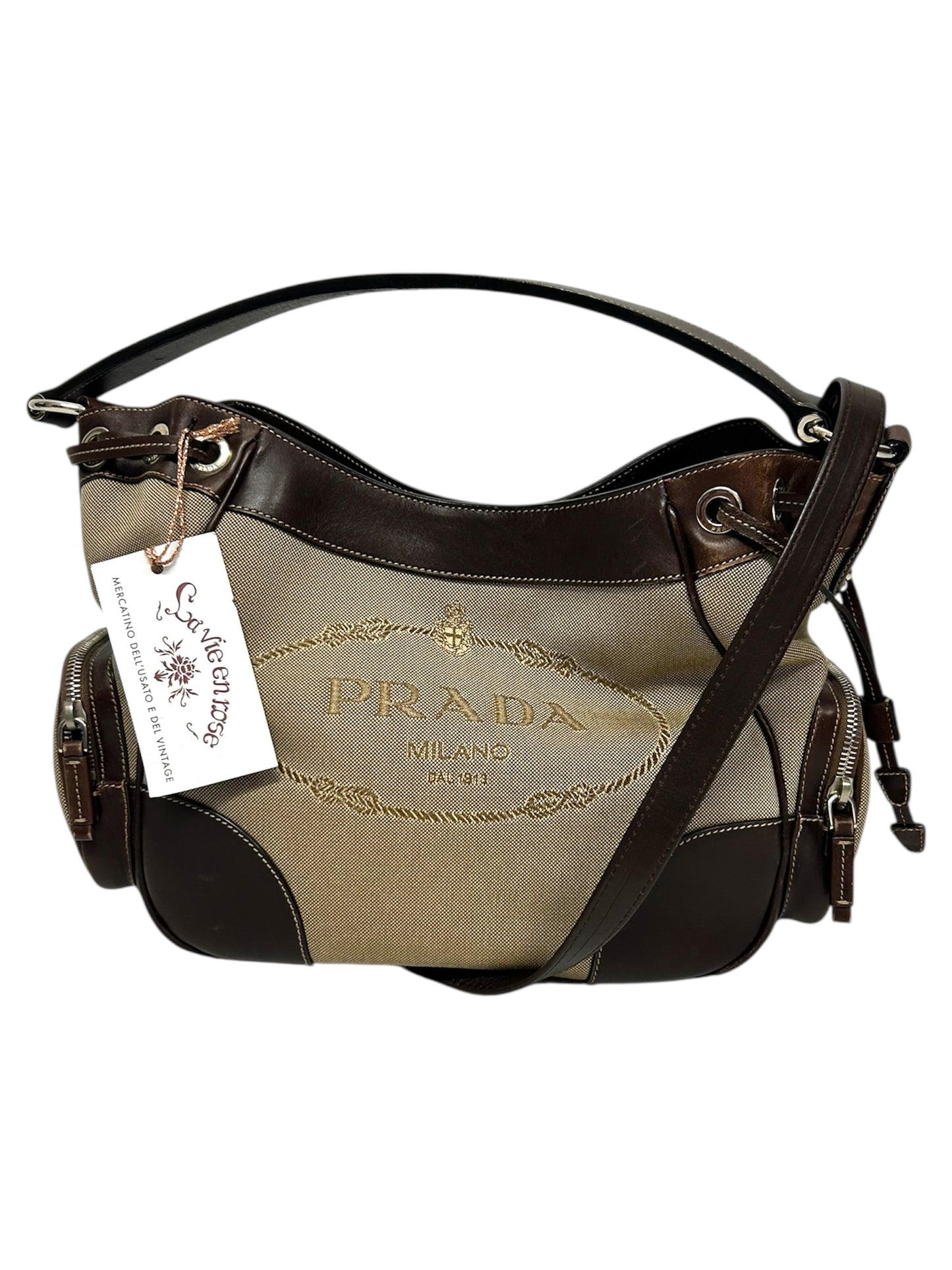 PRADA Borsa Jaquard in tela