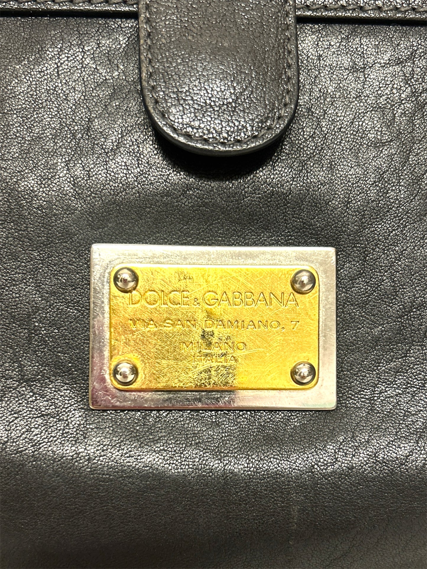 Dolce & Gabbana Borsa a mano grande Miss Sicily in pelle nera
