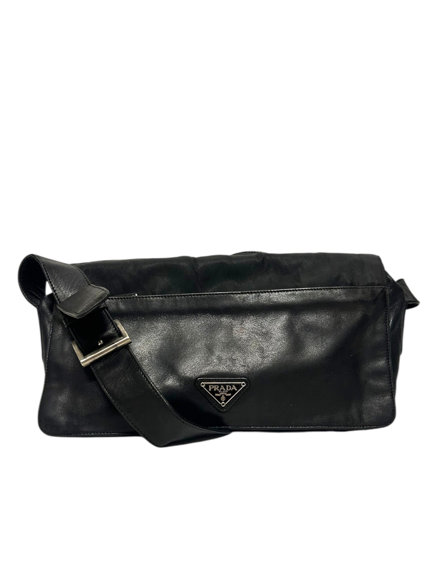 PRADA Tracolla in pelle nera
