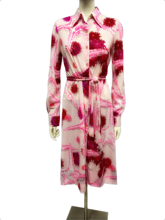 KEN SCOTT Abito Chemisier fiori rossi