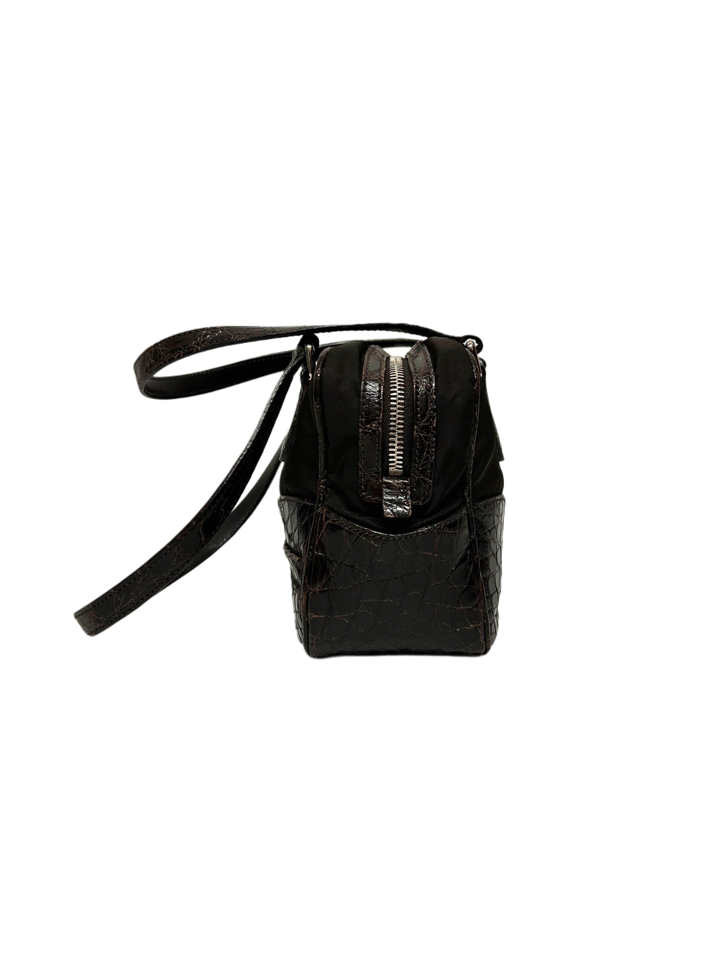 PRADA Borsa con orologio in Caimano