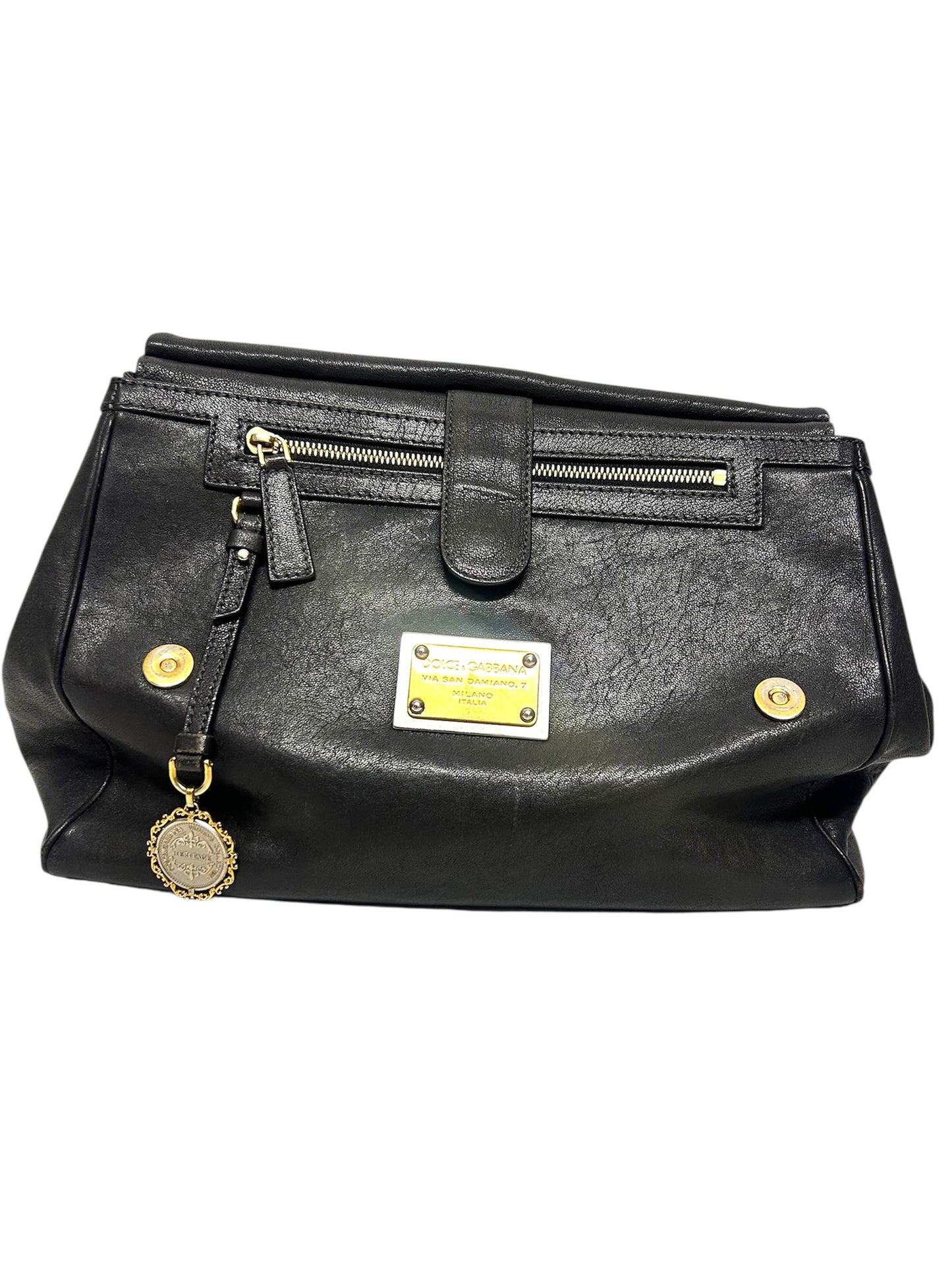Dolce & Gabbana Borsa a mano grande Miss Sicily in pelle nera