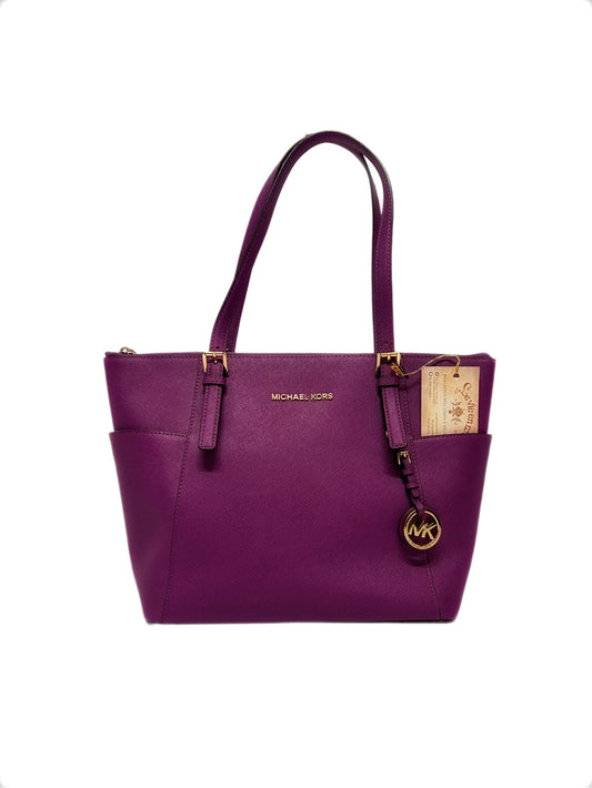 MICHAEL Michael Kors
Borsa Jet Set con cerniera superiore in pelle Saffiano viola