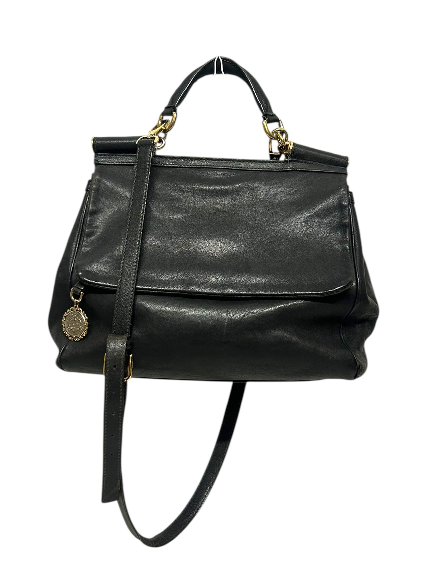 Dolce & Gabbana Borsa a mano grande Miss Sicily in pelle nera