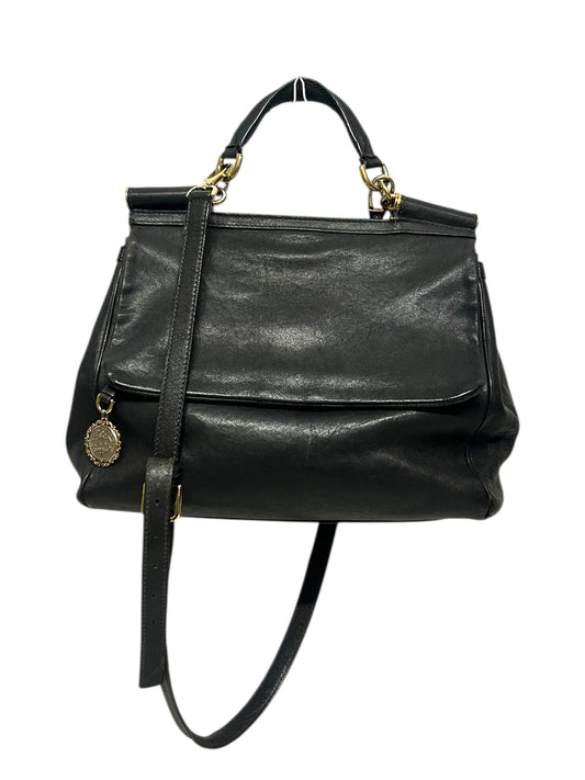 Dolce & Gabbana Borsa a mano grande Miss Sicily in pelle nera