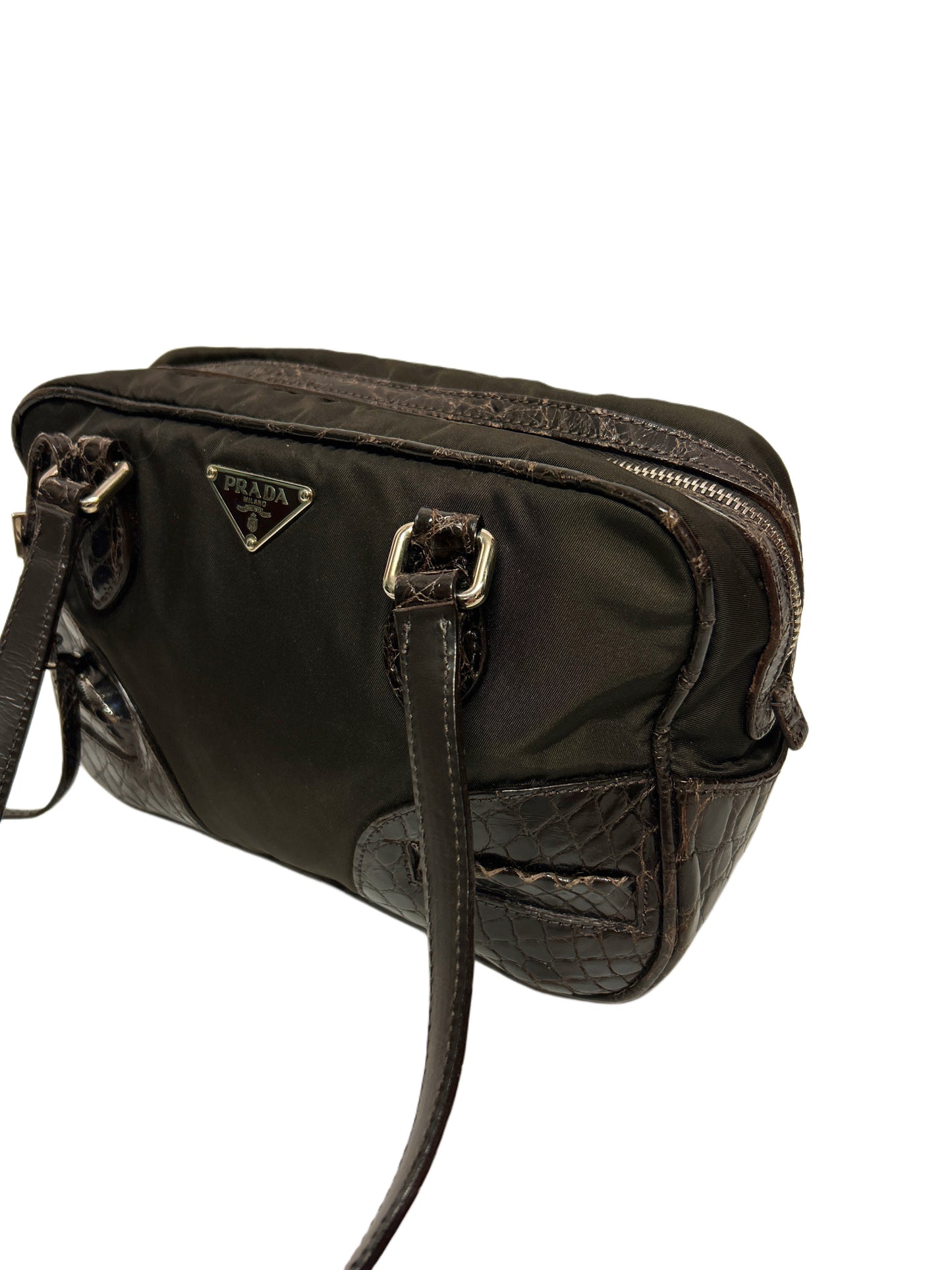 PRADA Borsa con orologio in Caimano