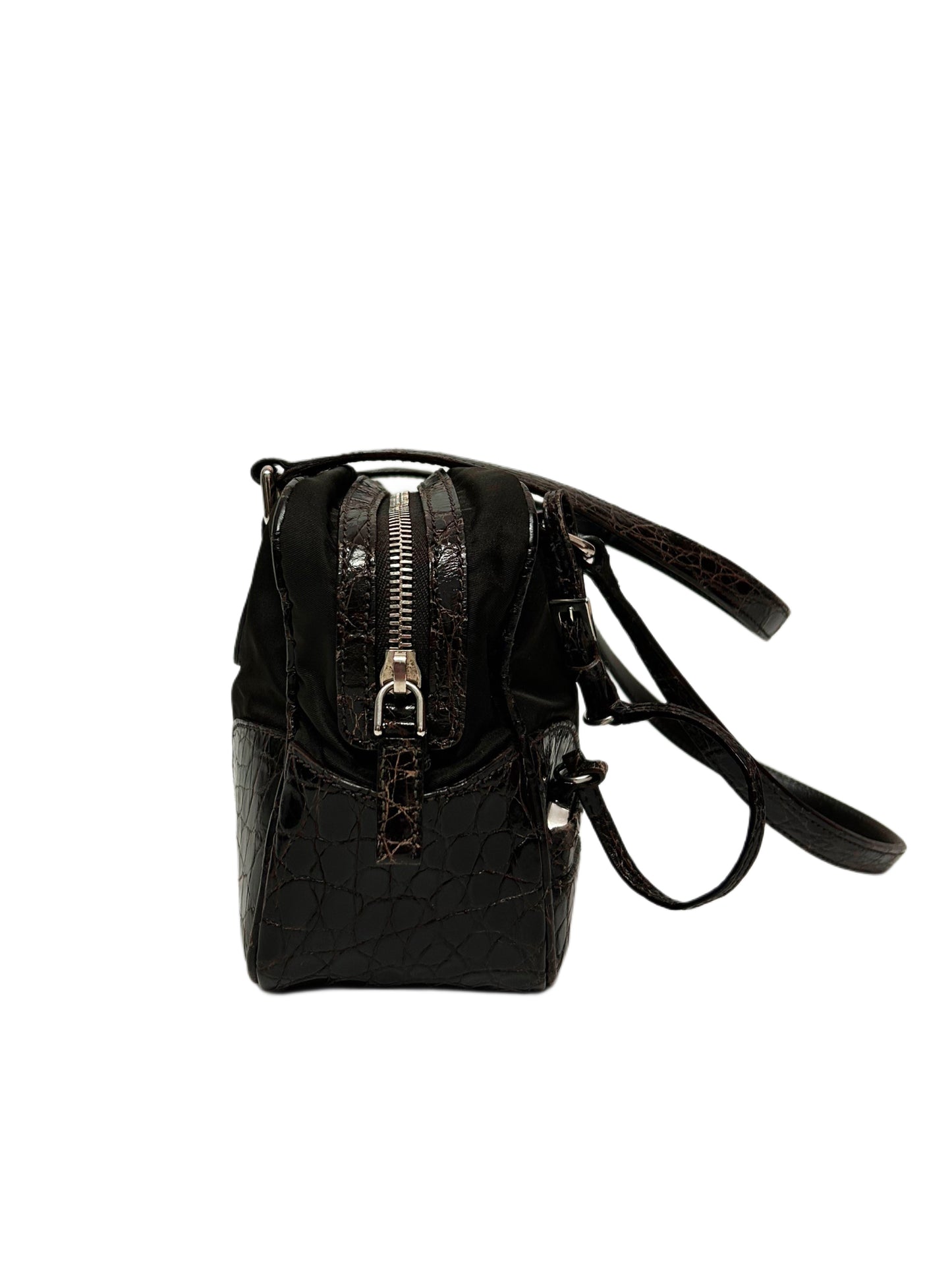 PRADA Borsa con orologio in Caimano