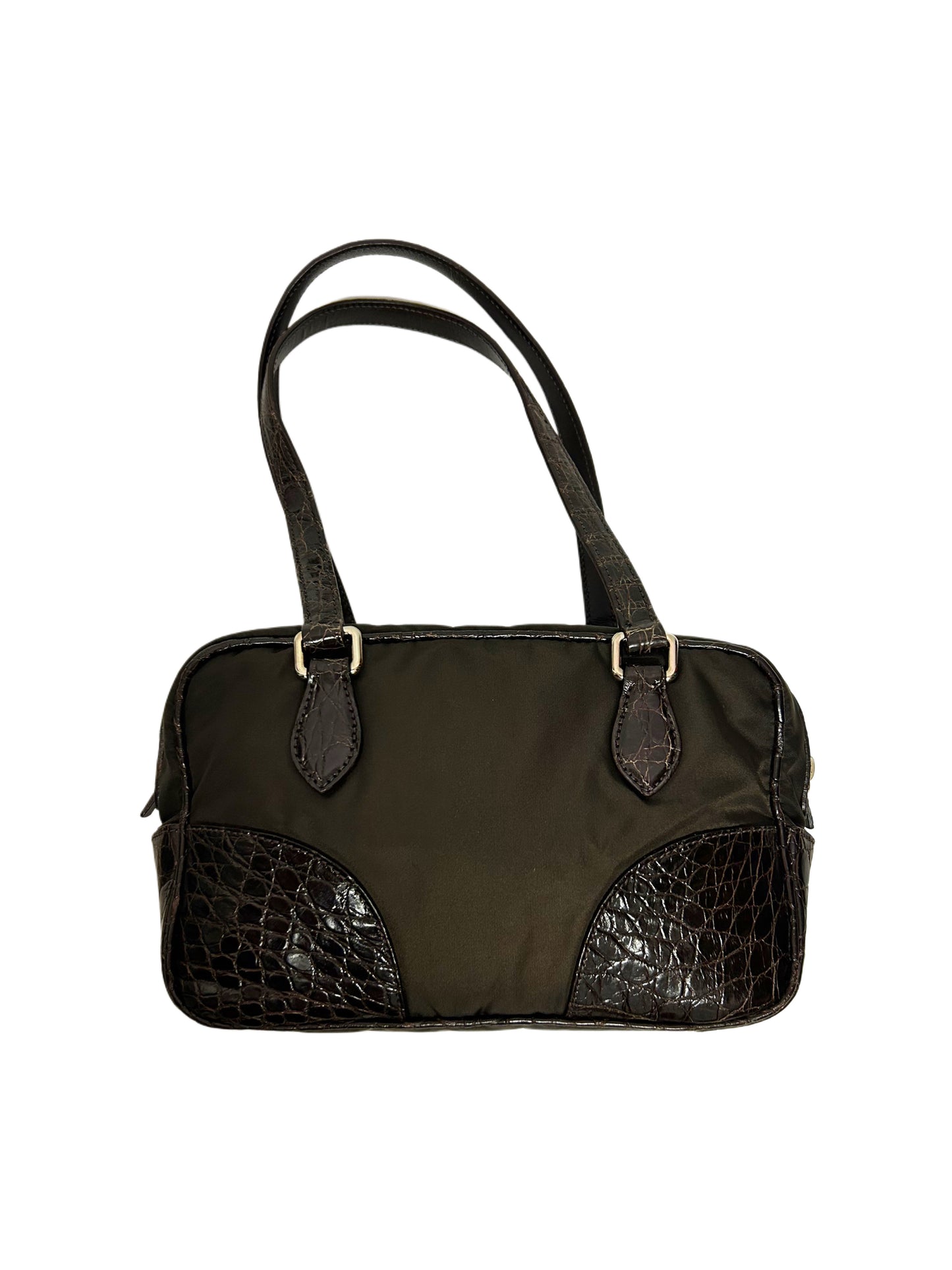 PRADA Borsa con orologio in Caimano