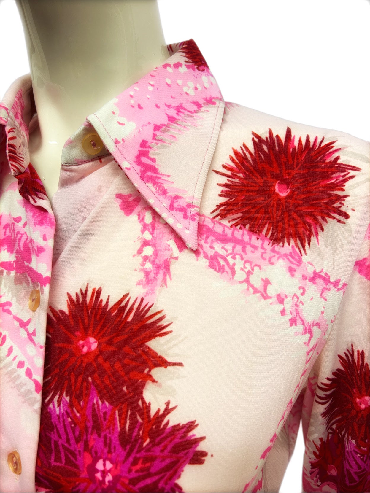 KEN SCOTT Abito Chemisier fiori rossi
