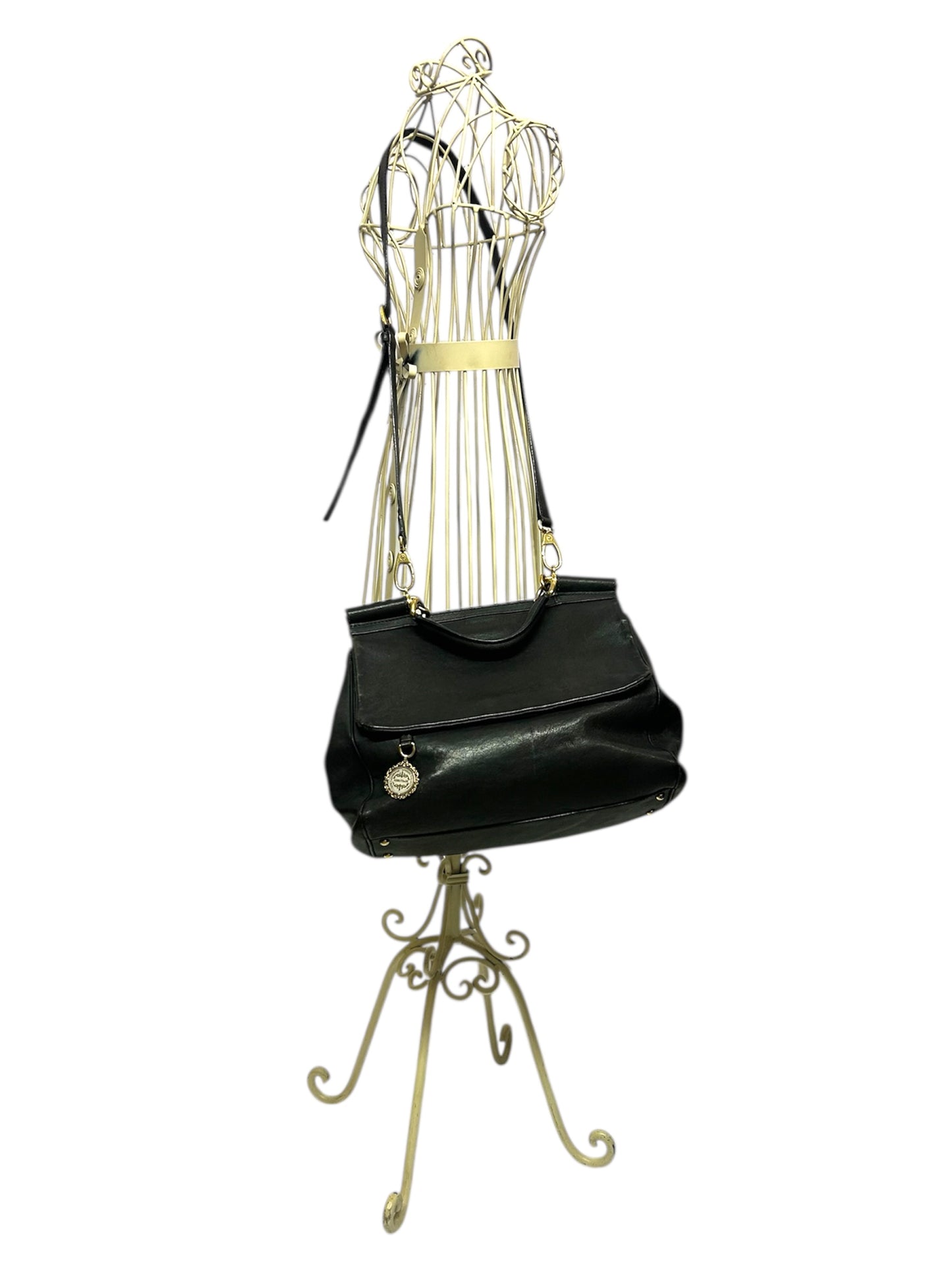 Dolce & Gabbana Borsa a mano grande Miss Sicily in pelle nera