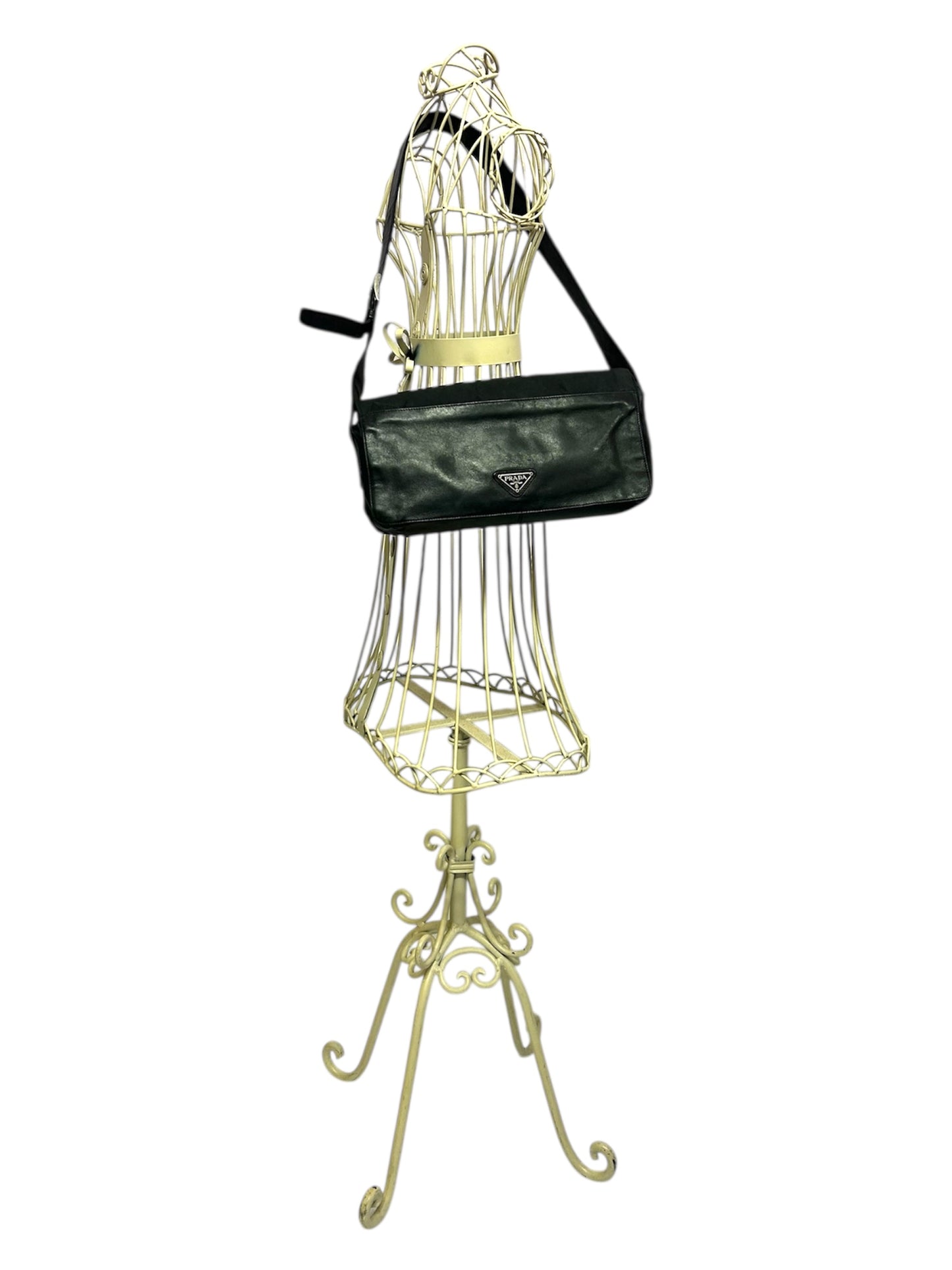 PRADA Tracolla in pelle nera