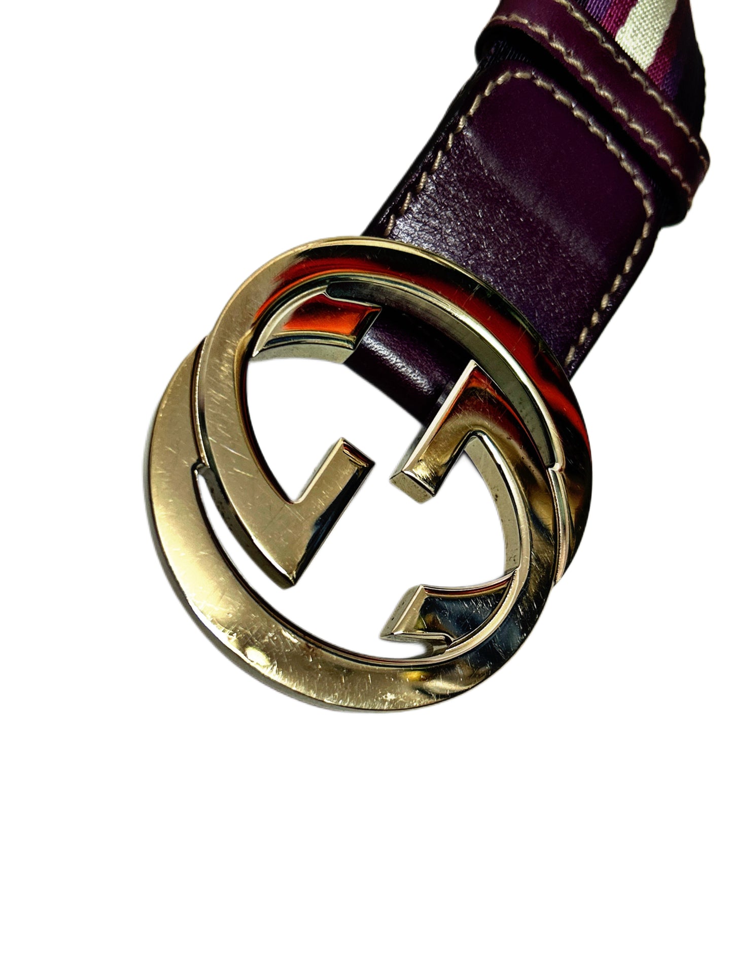 GUCCI Cintura Interlocking Viola logata