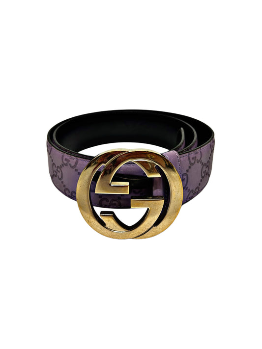 GUCCI Cintura Interlocking Viola logata