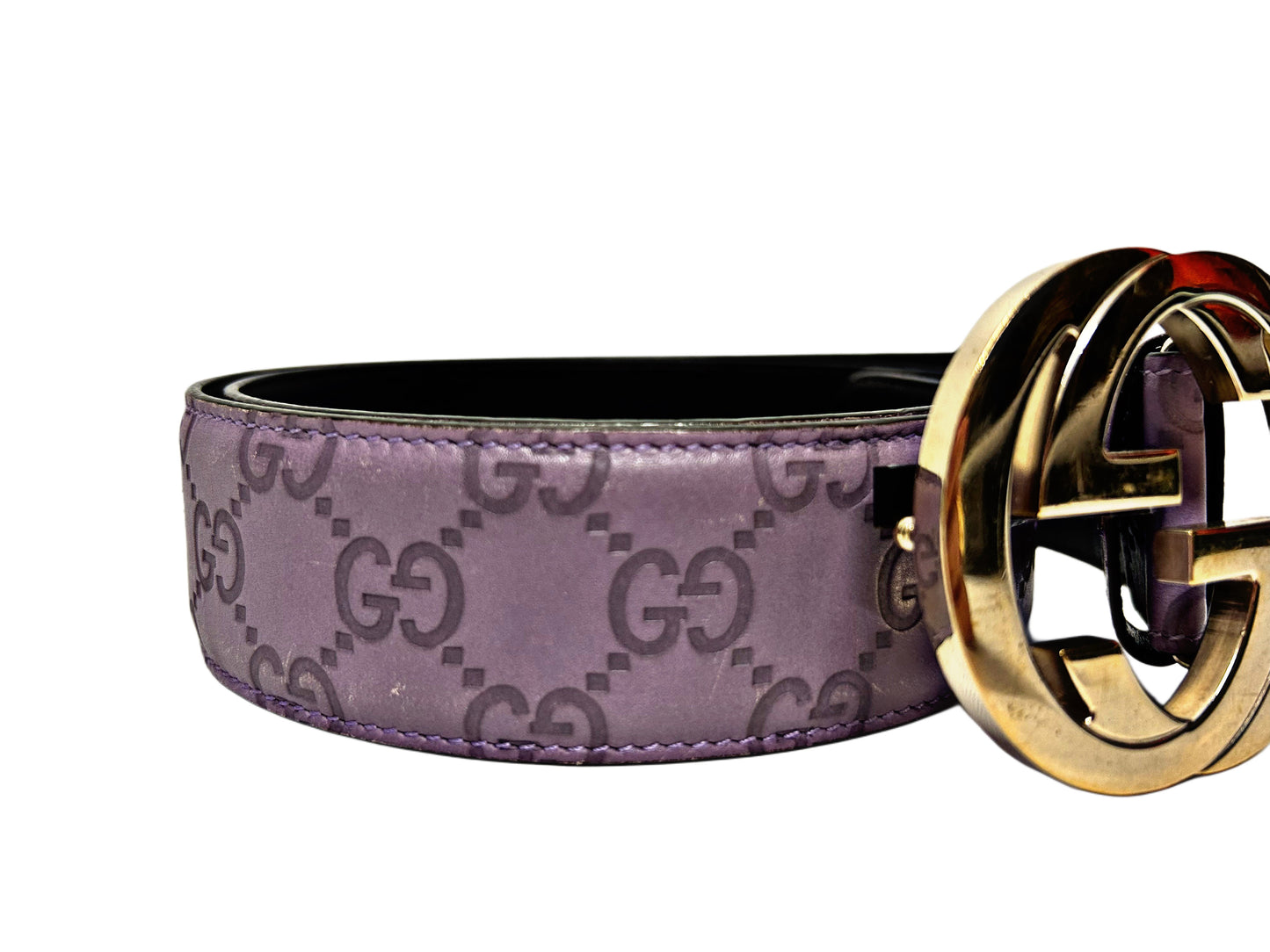 GUCCI Cintura Interlocking Viola logata