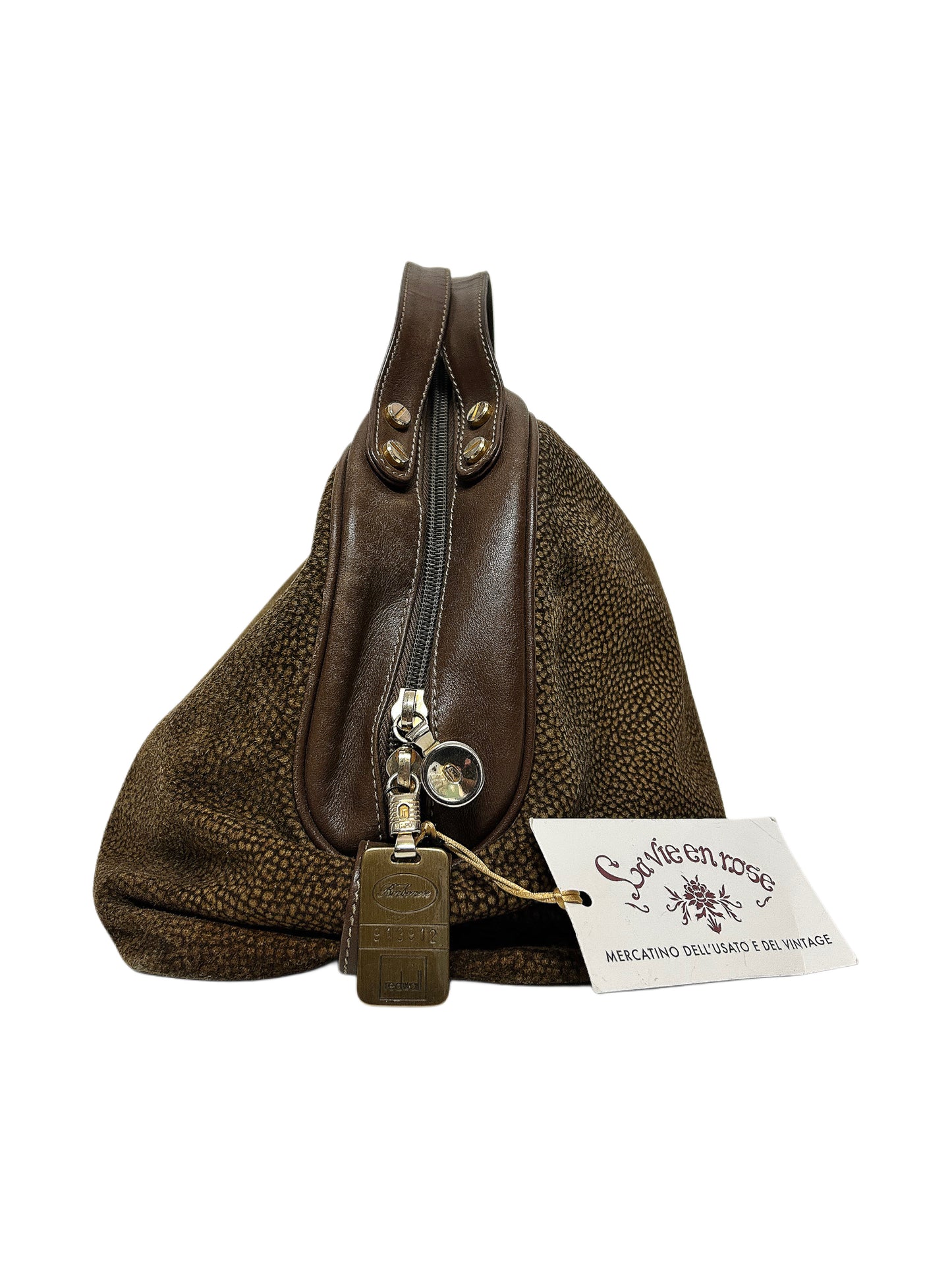 BORBONESE Borsa Redwall pelle scamosciata