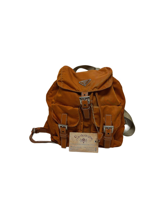 PRADA Zaino Tessuto Nylon Vela Ambra